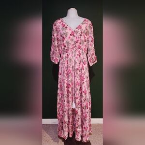 Floral Pink Maxi Dress